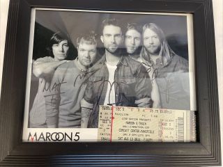 Authentic Maroon 5 2011 Autographed Framed Group Photo 12 X 10 Live Nation Stub