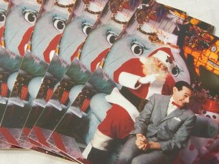 Set Of 6 Vintage Pee - Wee Herman Happy Holidays Christmas Cards Chairy And Santa