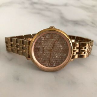 Fossil Es3804 Jacqueline Rose - Gold Tone Mermaid Scaled Dial Womens Watch