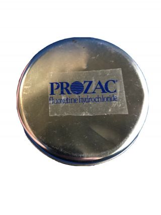 Pharma Prozac Drug Medication Watch With Collectible Tin Vintage Rare