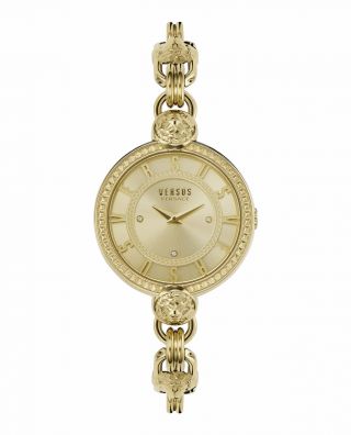 Versus Versace Womens Les Docks Ip Yellow Gold 36mm Bracelet Fashion Watch