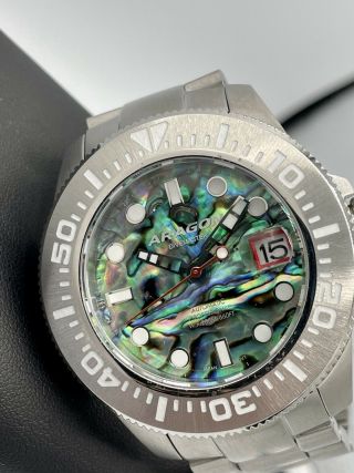 Aragon Divemaster 2 45mm Abalone Dial Stainless Steel Bracelet Automatic