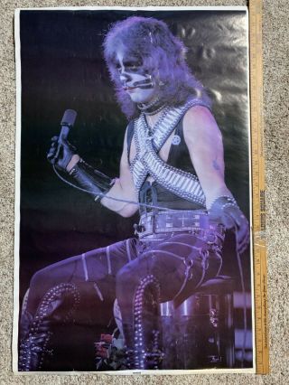 Kiss Peter Criss Vintage 1977 77 Alive Ii Nos Aucoin Mgt Live Poster - 33x22