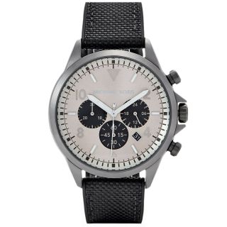 Michael Kors Mens Gage Chronograph Watch,  Gunmetal Gray,  Date,  Pu Canvas Strap
