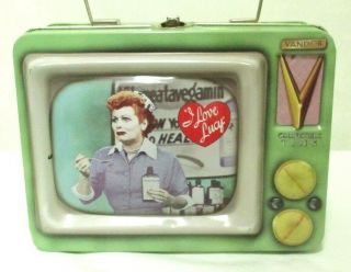 I Love Lucy Metal Tin Television Box Retro T.  V.  Trinket Lunch 3 - D By Vandor