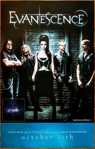 Evanescence S/t Ltd Ed Rare Tour Poster,  Bonus Rock Metal Poster Synthesis