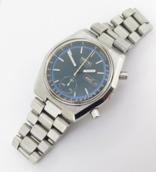 Vintage Seiko Automatic Chronograph Steel Watch Ref 6139 7080
