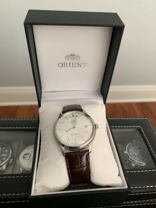 Orient Bambino Ac00 Version 3 40.  5mm Stainless Steel Case With Brown Leather.