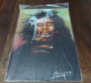 Bob Marley 3d Poster,  Laughing,  Smoking Rasta,  Reggae - In Plastic 11x15