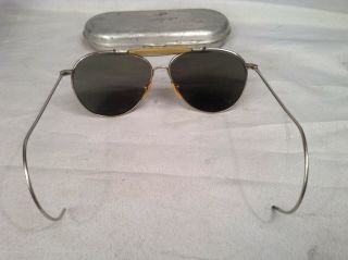 Bausch & Lomb Ray Ban WWII USN Navy Aviator Glasses w/ Case No Prescription 5