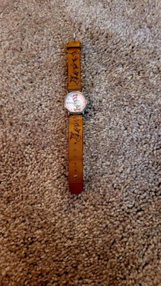 Vintage Dr.  Seuss Tick Tocking Time Tickers Watch Cat In The Hat 1997