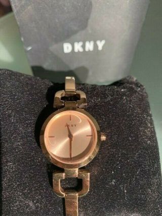 Dkny Womens Gold Watch Rose Face - Unworn,  Boxed,  Model Ny8542