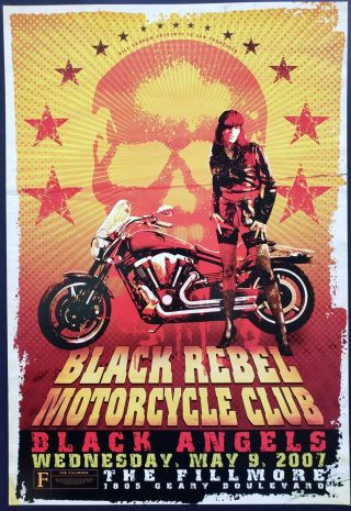 Black Rebel Motorcycle Club Concert Poster 2007 F - 873 Fillmore
