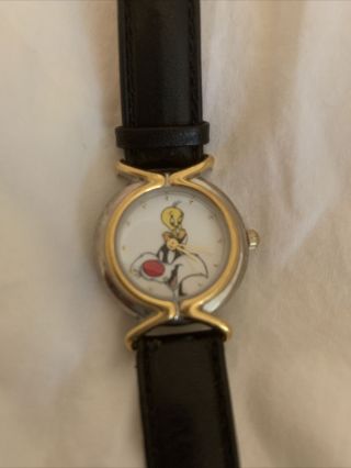 Warner Brother Sylvester And Tweetie Bird Watch W Leather Band