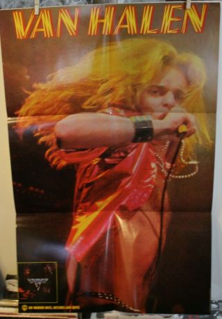 Van Halen Vintage Us Promo Poster Vg,  24 " X36 " David Lee Roth