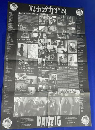 Vintage 1994 Glenn Danzig (misfits) 4p Album/lp Insert Poster 23x34.  5in