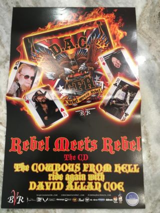Dimebag Darrell David Allan Coe Rebel Meets Rebel Promo Poster 11x17 Pantera