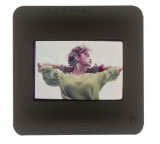 Rare Madonna Green Jumper 35mm Slide Transparency Photo Like A Virgin Era