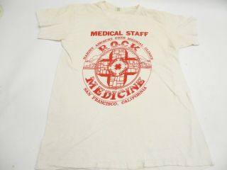 Vintage San Francisco Haight Ashbury Clinics Rock Medicine Staff T - Shirt