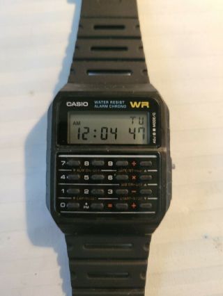 Vintage Casio Watch 437 Ca - 53w Back To The Future Calculator Chronograph