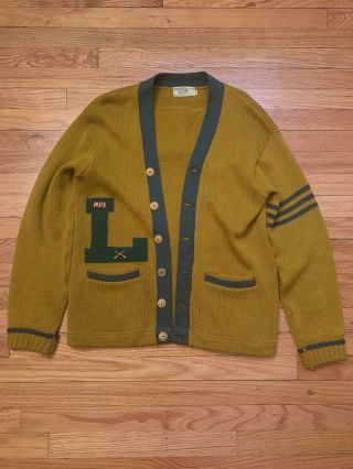 Vintage Lane Tech High School Chicago 50 - 60s Jv Letterman Sweater Rifle Club