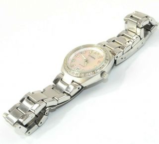 Fossil Ladies Stainless Steel Mop With Stones On Bezel Watch Am - 4175 6 3/4 "