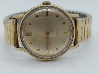 Vintage Wind Up Timex 21 Jewels,  1966 Run Needs Service Strap