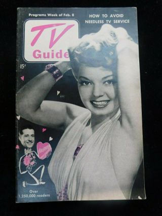 Vintage Tv Guide Febuary 8 1952 Don Ameche Frances Langford Subscription