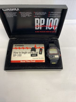 Vintage Casio Bp 100 Blood Pressure Monitor Watch W/ Box