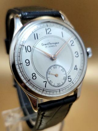 Vintage Girard Perregaux Silver Dial Hand Winding 36mm Diameter 1950 Wristwatch