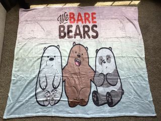 We Bare Bears 3 Bears Fleece Blanket 57” X 52” Cartoon Network