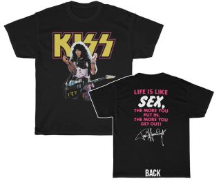 Kiss 1987 Crazy Nights Paul Stanley With Guitar “life Is Like Sex” Shirt