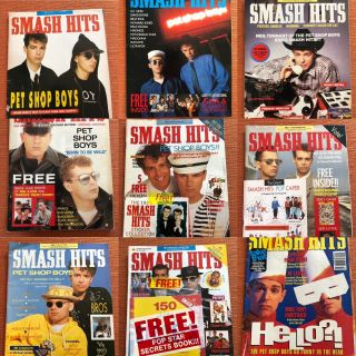 Bundle Of 9 X Smash Hits Magazines 1986 - 1993.  - Pet Shop Boys Interest.