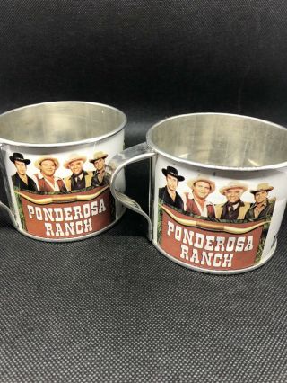 Vintage Bonanza Ponderosa Ranch Tin Cups Tv Collectible