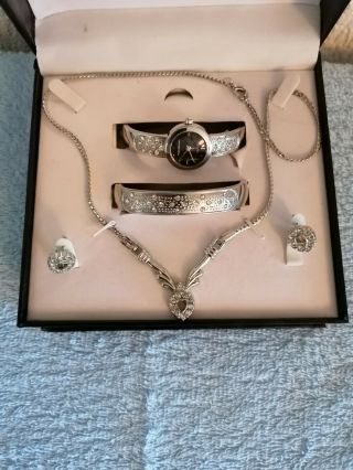 Philip Mercier Ladies Jewellery Gift Set Watch Bangle Earrings Necklace