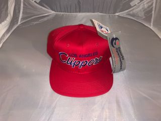 Vtg Deadstock Sport Specialties Los Angeles Clippers Script Snapback Hat