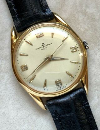 VTG ULYSSE NARDIN CHAMPAGNE DIAL 18KTS GOLD PLATED CASE FROM 1945 APROX 3