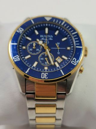 Bulova Marine Star Chronograph Blue Dial Stainless Steel Men ' s Watch 98B230 2