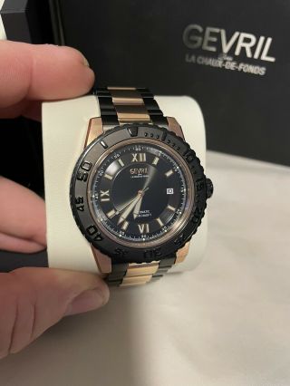 Gevril Seacloud 45mm Rose Gold/ Black Quality Piece