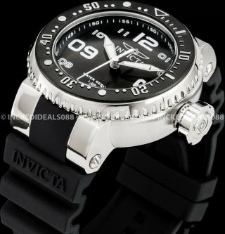Invicta Grand Pro Diver Silver Black Case Dial Strap Ss Men 52mm Watch