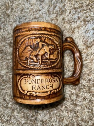 Rare Vintage Ponderosa Ranch Bonanza Ceramic Cup Mug