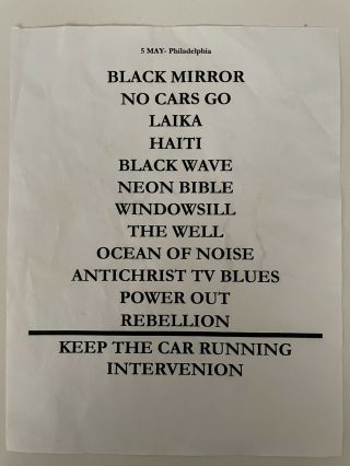 The Arcade Fire Tower Theatre May 5 2007 5/5/2007 Concert Setlist Neon Bible