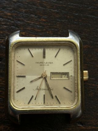 Vintage Ladies Favre Leuba Geneve Automatic Watch Day Date Dial Read Info