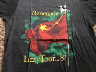 Vintage Thin Lizzy Renegade Tour Shirt 1981 Large Rare