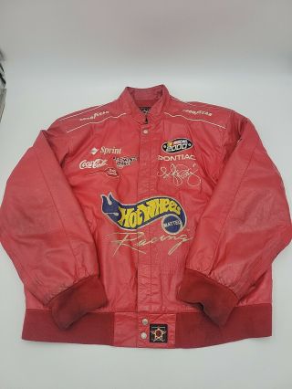 Hot Wheels Racing Kyle Petty 44 Leather Red Jacket Size Xl