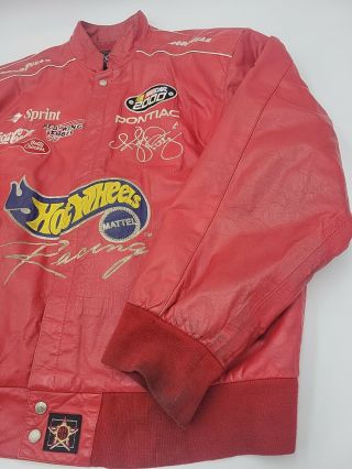 Hot Wheels Racing Kyle Petty 44 Leather Red Jacket Size XL 3