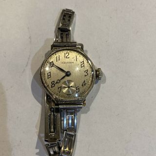 Looking Art Deco Keystone 14k Gold Filled Early Waltham 6/0 Wrist Watch