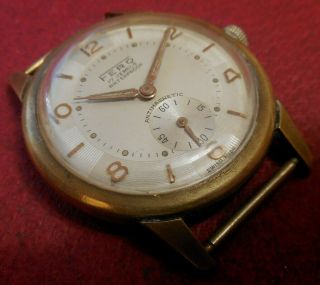 Vintage 1940s Oversized Fero 17 Jewels Swiss Made Running Wristwatch