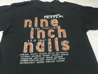 Nine Inch Nails Rare Vintage 2000 Fragility V2.  0 Us Tour Xl Shirt - Nin T - Shirt