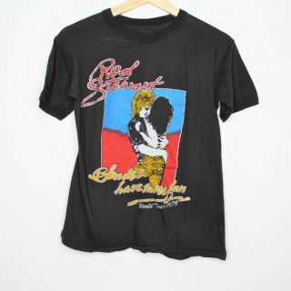 X277 Vintage 1979 Rod Stewart World Tour Shirt Single Stitch Made In Usa Aop